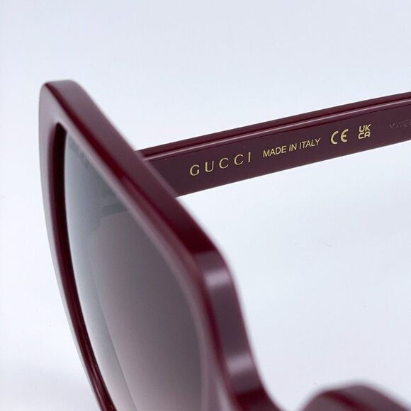 NEW GUCCI GG0632S 003 Burgundy Red Gradient Square Oversized Women Sunglasses - Picture 6 of 12